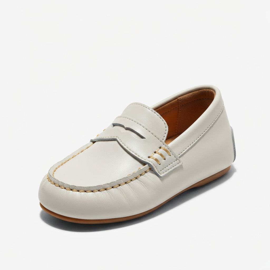 Ivory Satin Penny Loafer