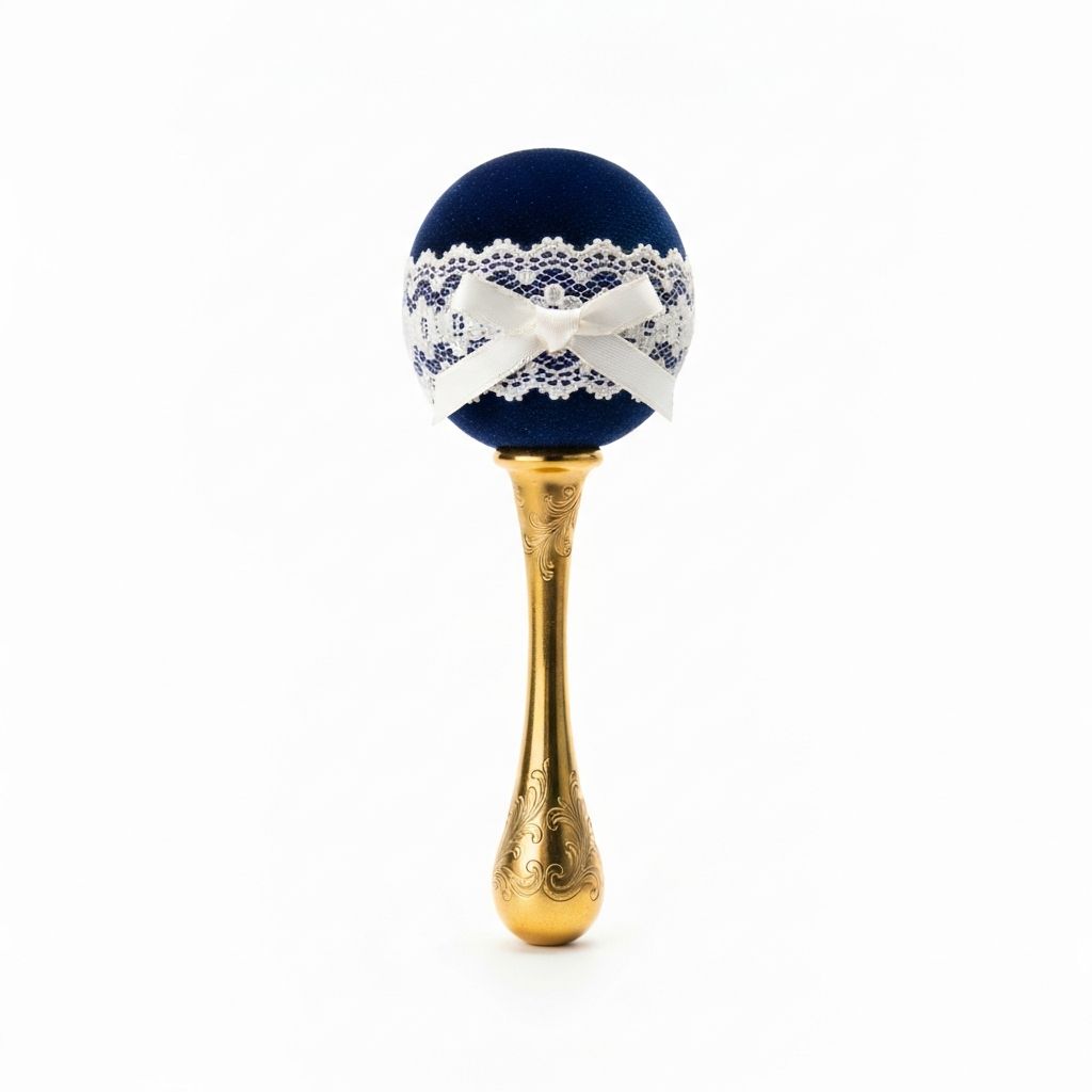 Victorian Lace Rattle - Navy